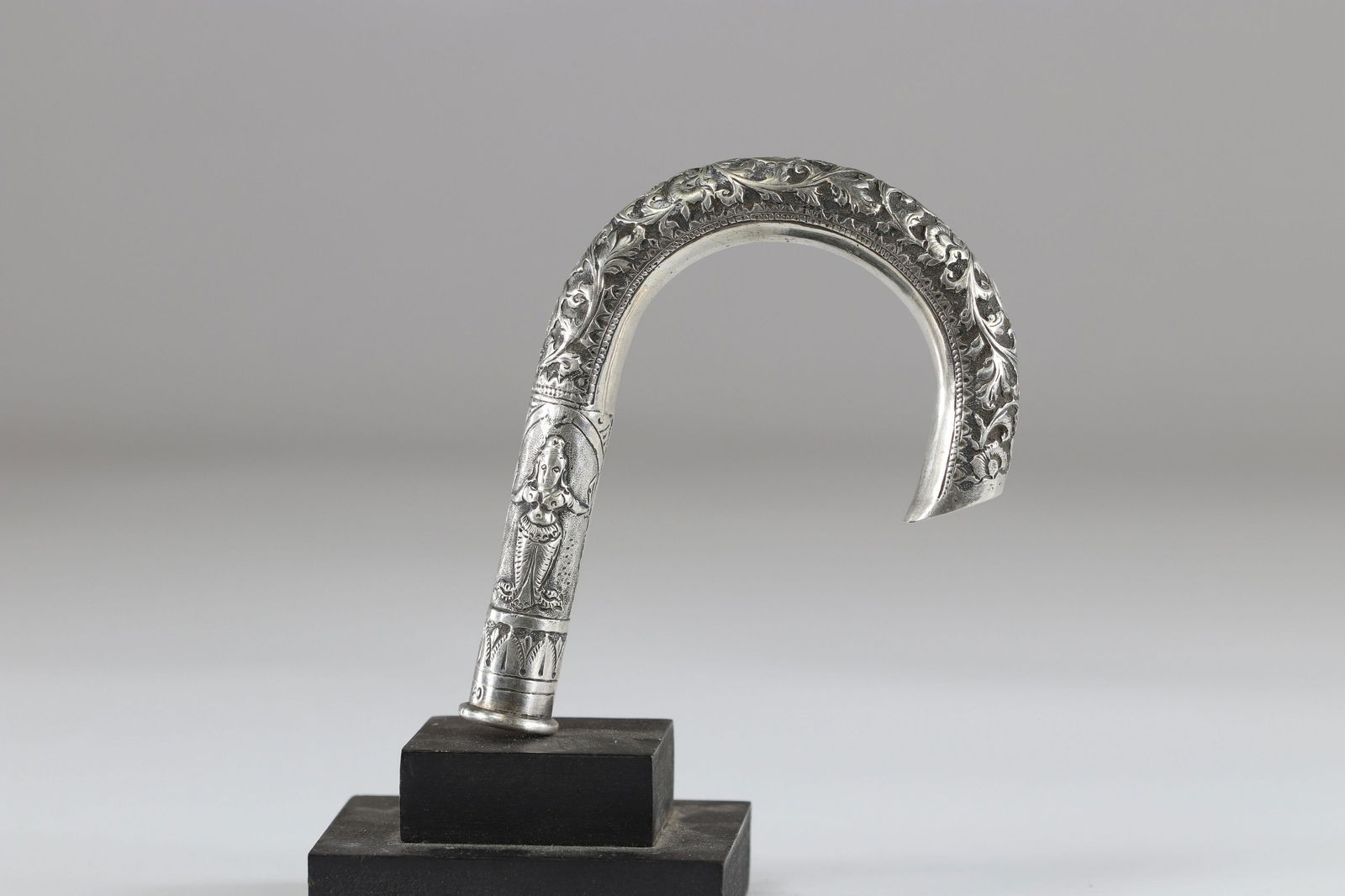 Indian silver cane knob early 20th century (1 of 2)
