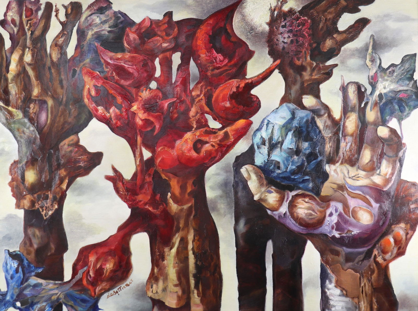 Jean DEBATTICE (1919-1979) imposing oil on panel "The (1 of 1)