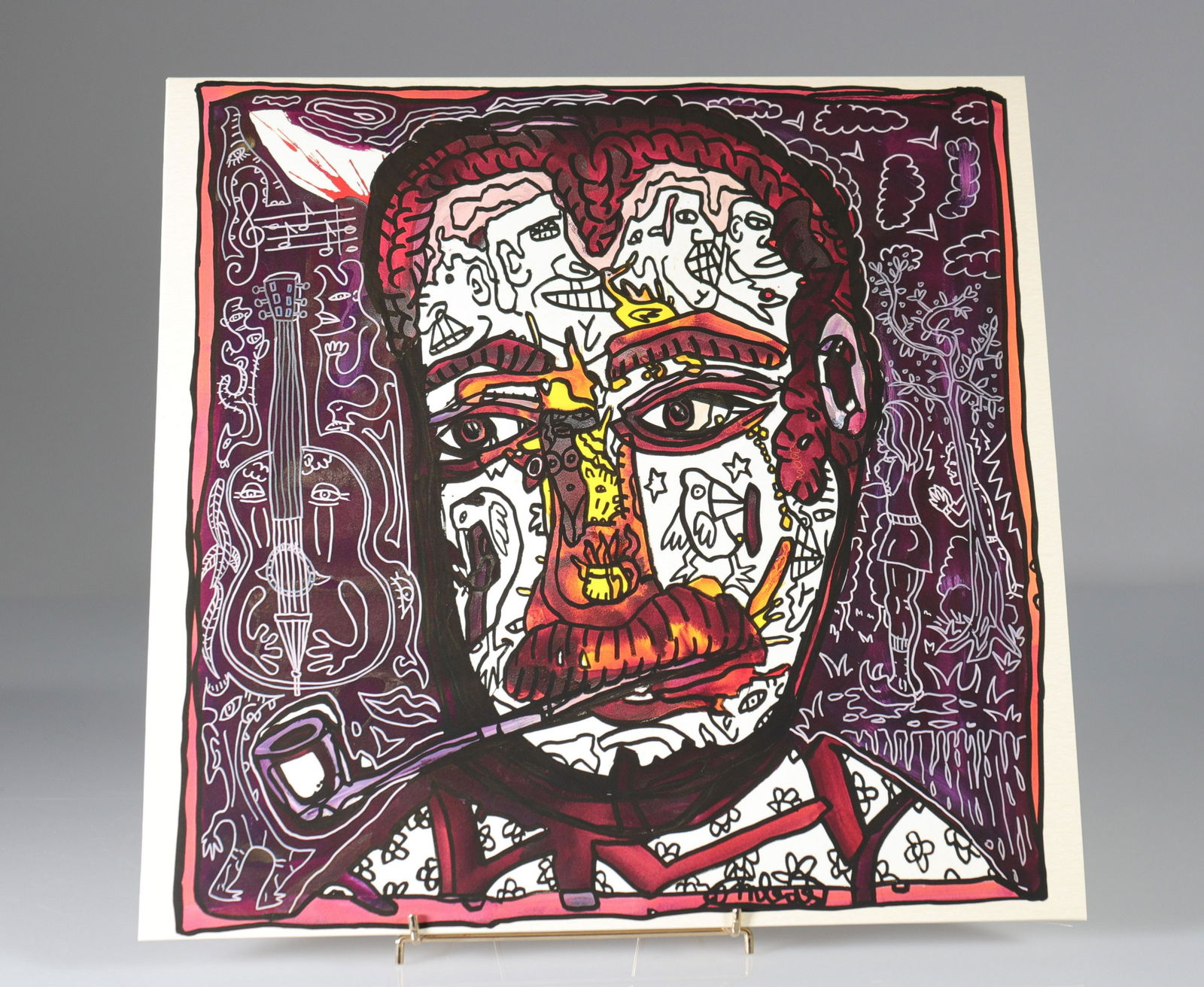 ROBERT COMBAS - GEORGES BRASSENS, 2021 Silkscreen on: ROBERT COMBAS - GEORGES BRASSENS, 2021 Silkscreen on vinyl sleeve front & back. Internal screen printed pocket on front & back. Limited edition of 700 pieces. - Period: Xxth - Sizes: L 315 MM l 315 MM