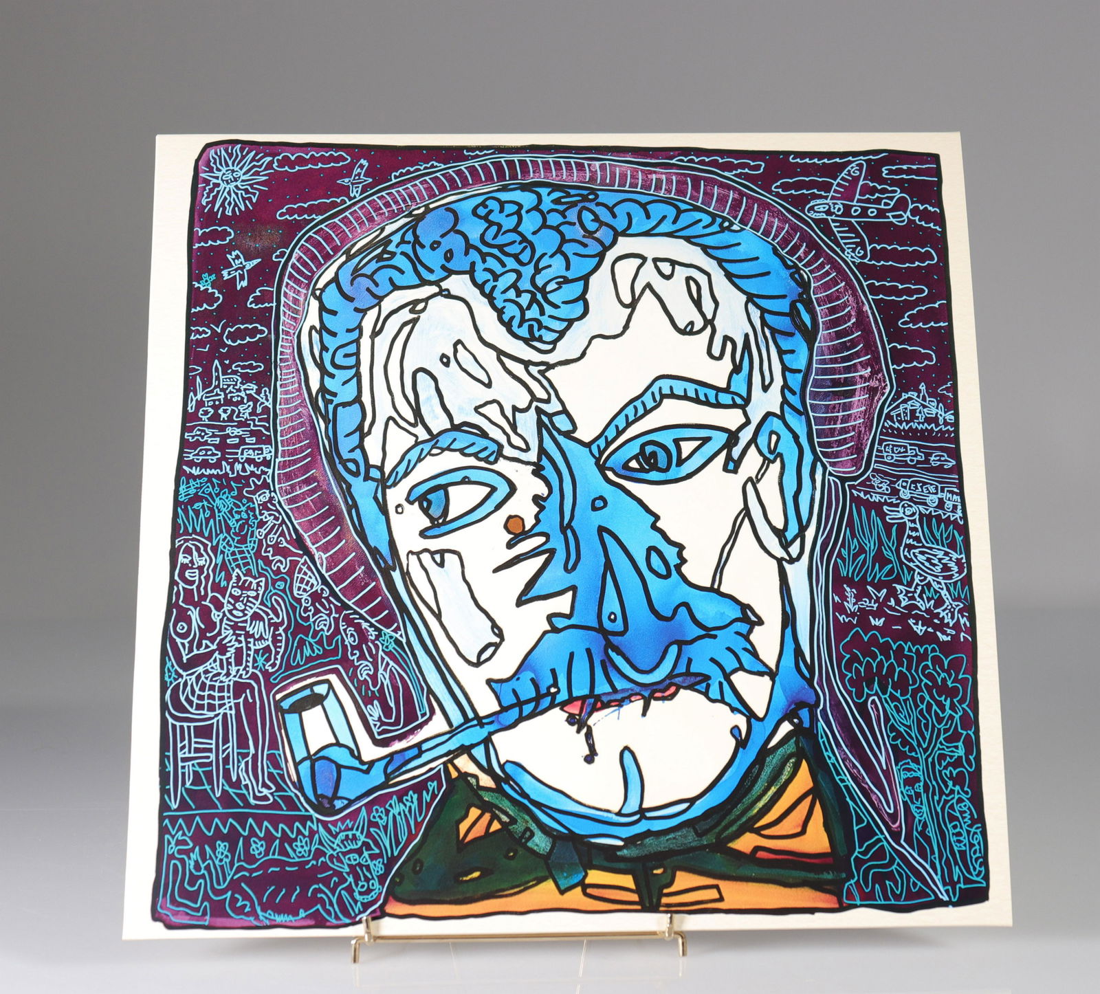 ROBERT COMBAS - GEORGES BRASSENS, 2021 Silkscreen on: ROBERT COMBAS - GEORGES BRASSENS, 2021 Silkscreen on vinyl sleeve front & back. Internal screen printed pocket on front & back. Limited edition of 700 pieces. - Period: Xxth - Sizes: L 315 MM l 315 MM