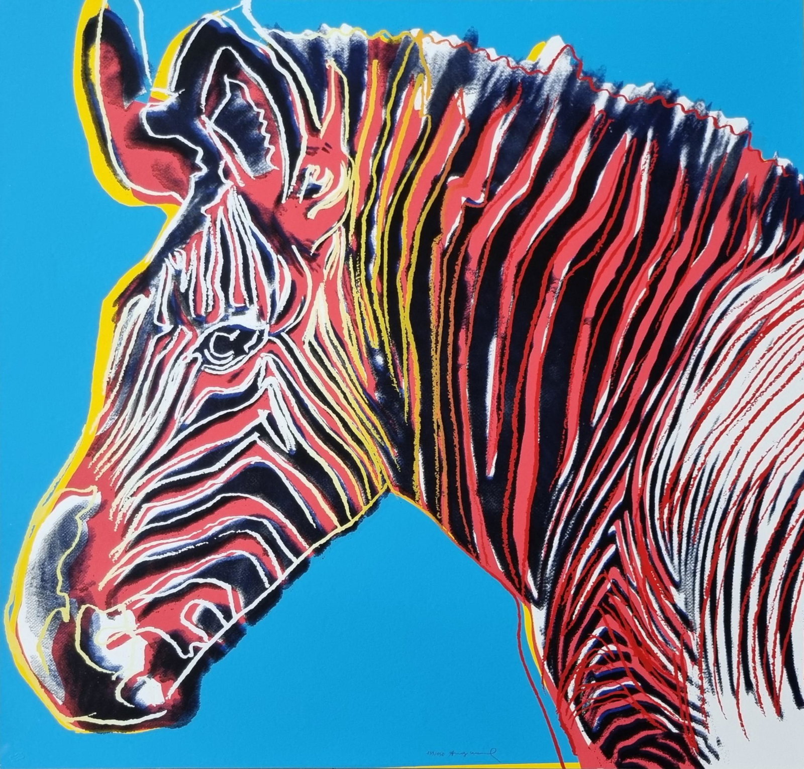 Andy WARHOL (USA, 1928-1987)-Zebra, 1983. -Endangered Species. Screenprint in colours, 1983, signed (1 of 1)
