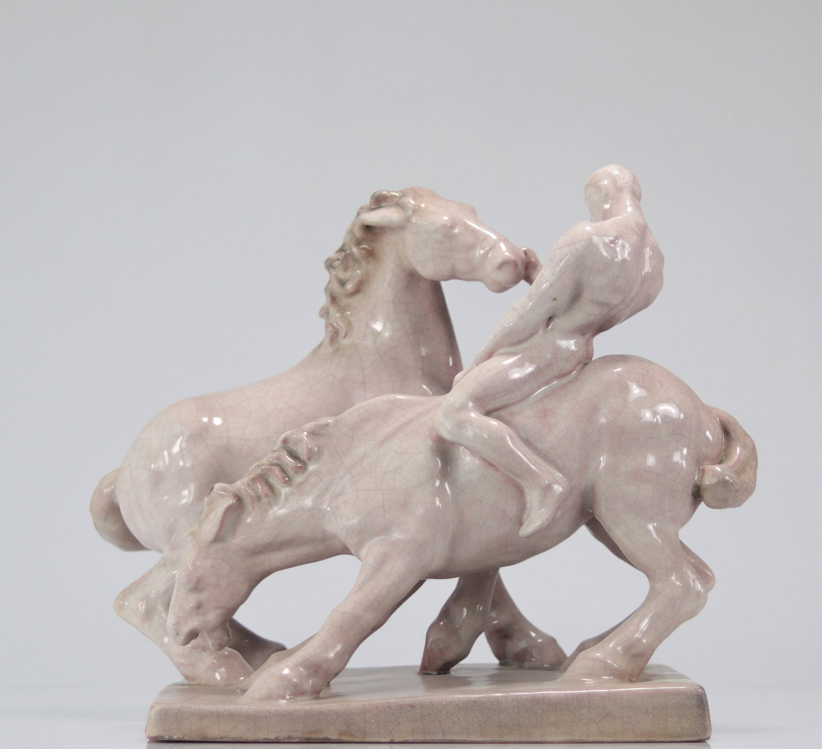 Else BACH (1899-1950) imposing Art Deco cracked earthenware: Else BACH (1899-1950) imposing Art Deco cracked earthenware - Weight: 7.70 kg - Region: Germany - Sizes: H370mm L460mm P340mm - Condition: at first sight - good condition - no restoration - no repair 