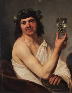 Jacob JORDAENS (1593-1678) oil on wood self-portrait of the young artist represented as Bacchus