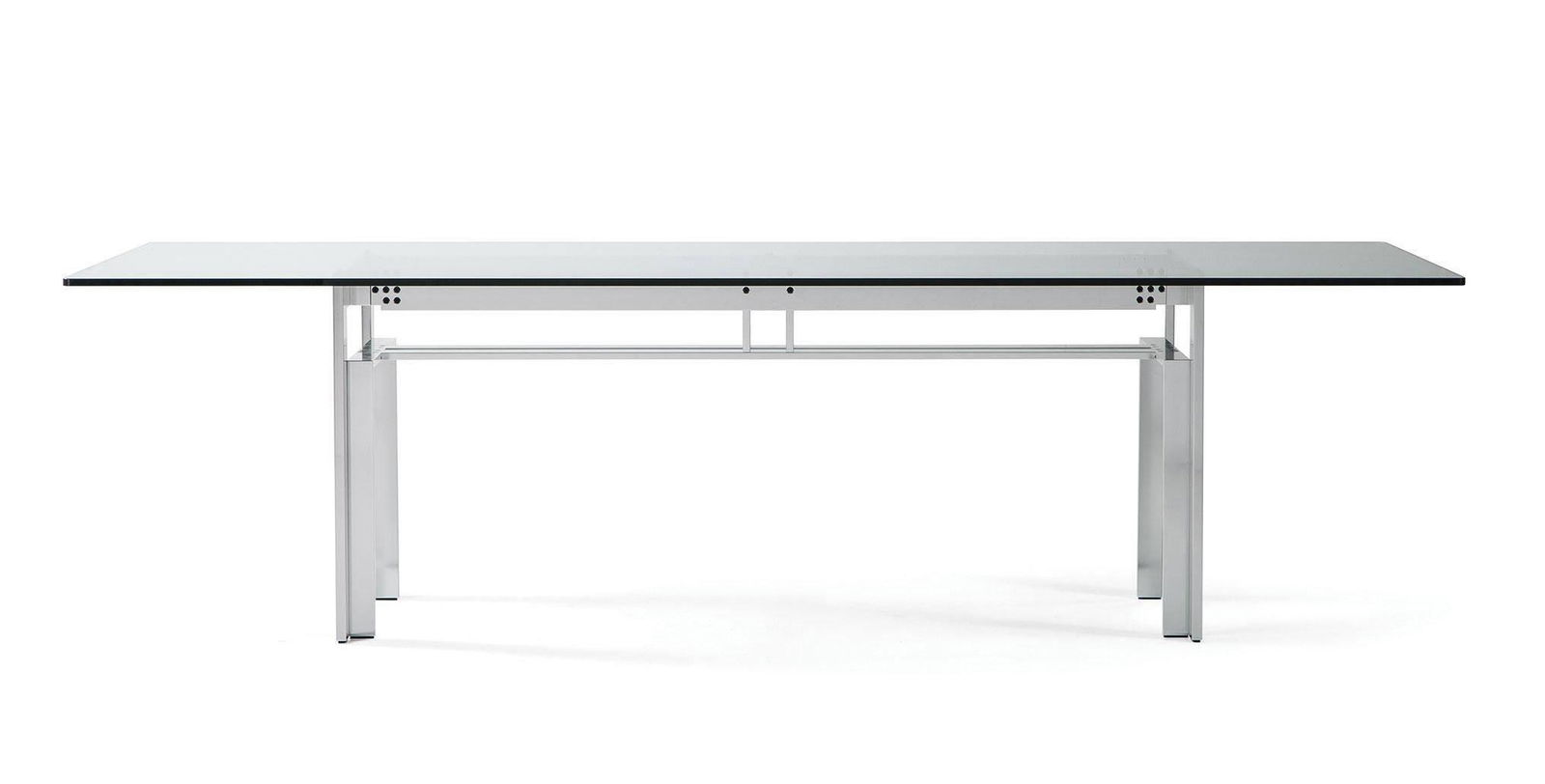 Designer furniture - Cassina table, Doge model Structure: glossy dark gray aluminum Top (1 of 1)