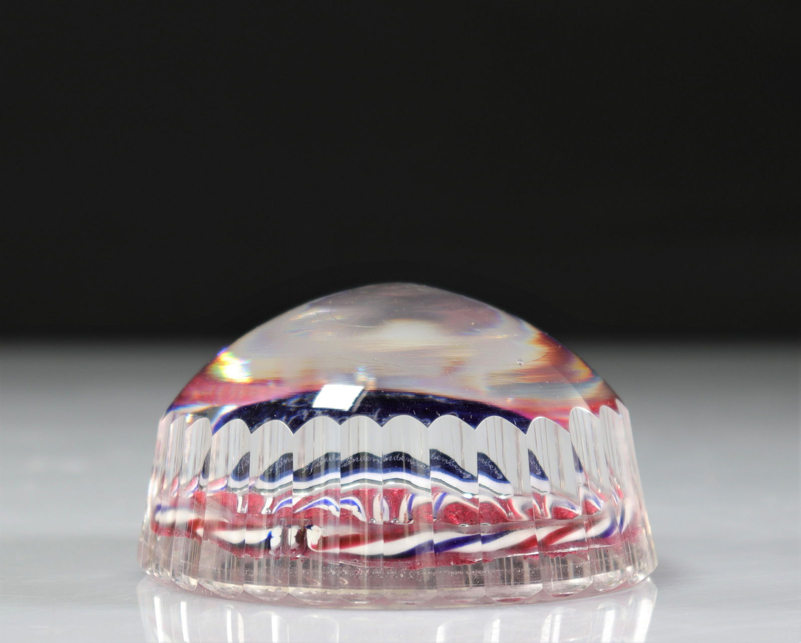 Paperweight. Val Saint-Lambert. Name plate (1 of 2)