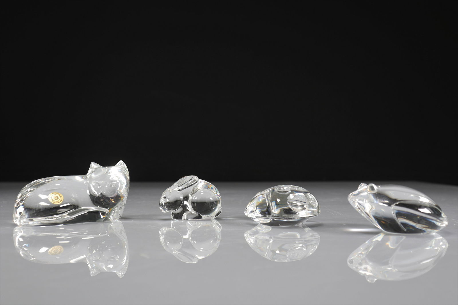 Set of 4 Val Saint-Lambert statues: Set of 4 Val Saint-Lambert statues - Weight: 780 g - Region: Belgique - Sizes: Divers - Condition: good condition - Author / artist: Val Saint Lambert