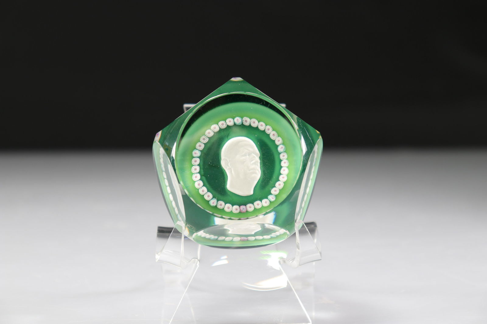 Paperweight. Saint Louis. General de Gaulle 1976 (1 of 2)