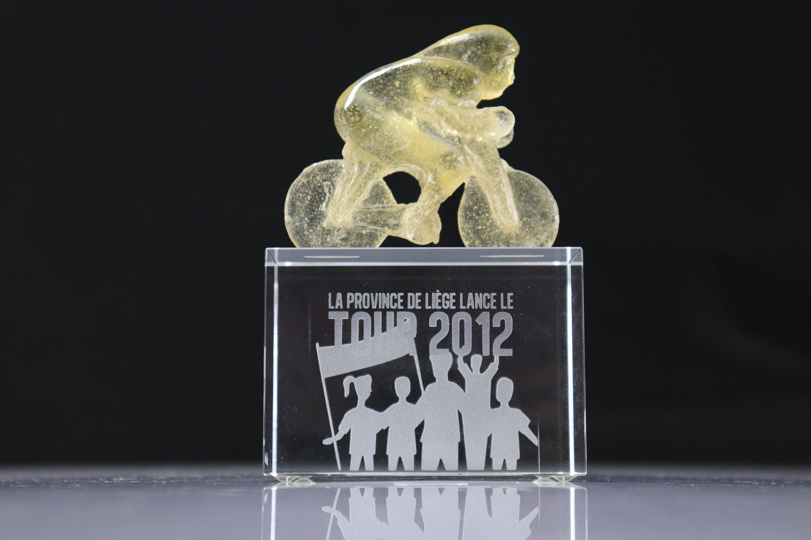 Paperweight. N. Collard. Bike tour 2012. Crystal bowl and glass paste bike (1 of 1)