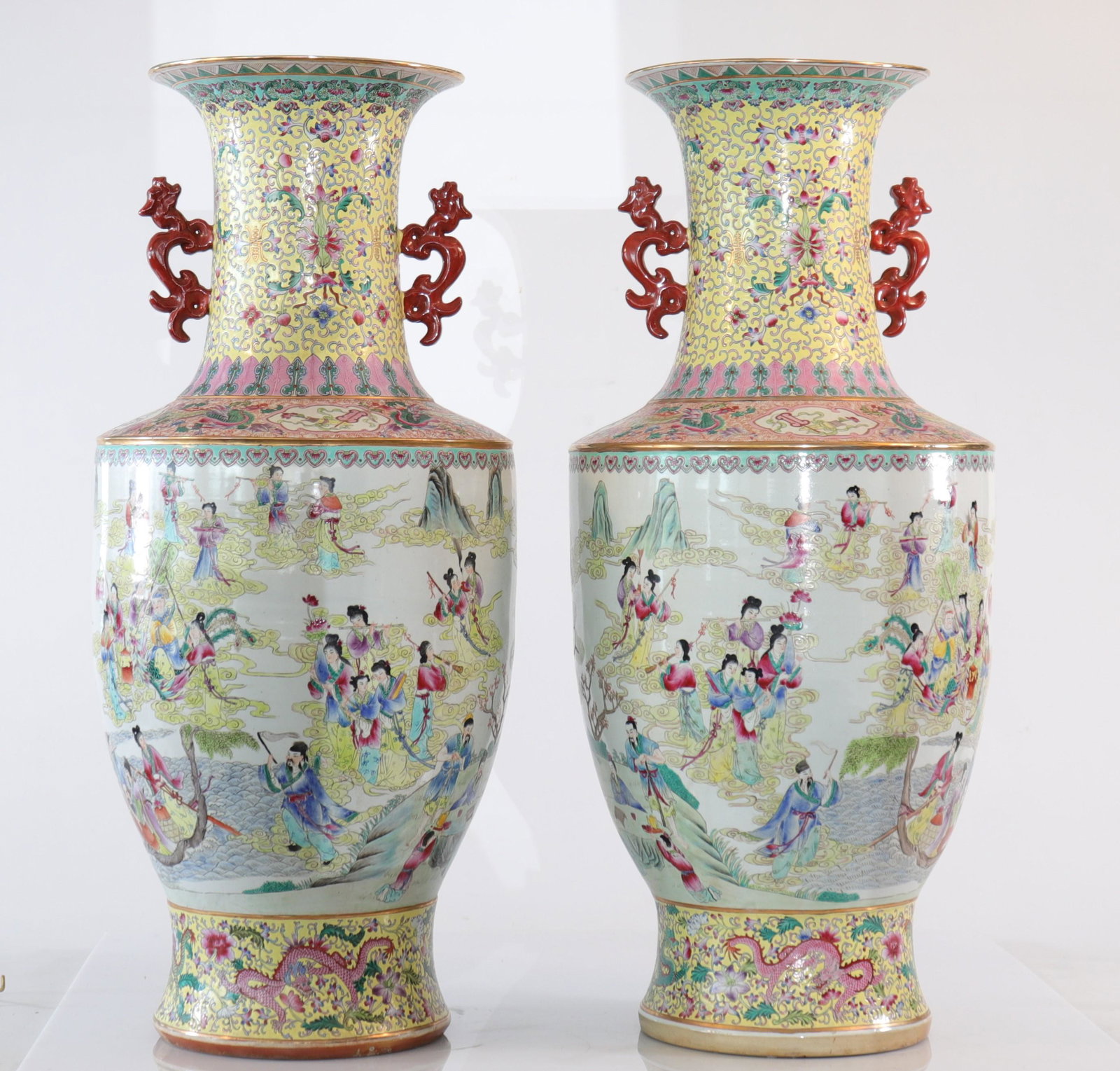 Pair of large 20th century Chinese porcelain vases (1 of 1)