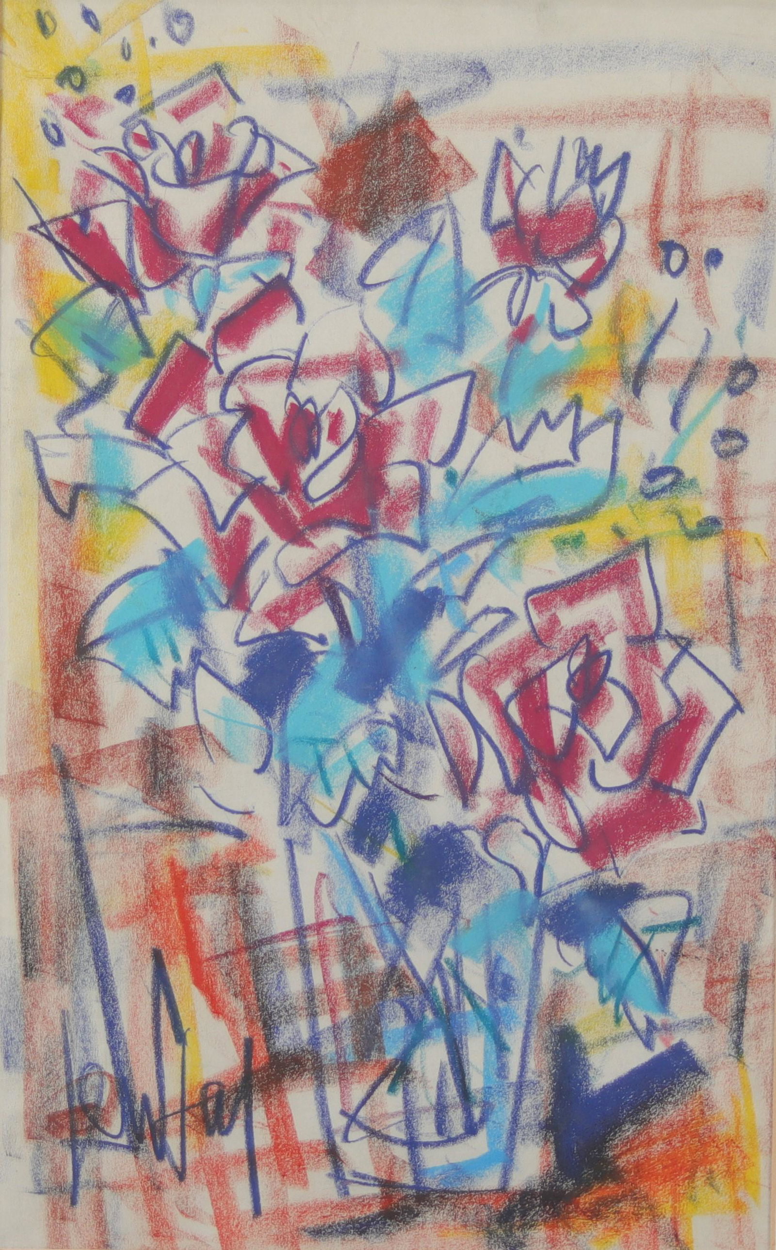 GEN PAUL (1895-1975) crayon "Bouquets of flowers" (1 of 2)