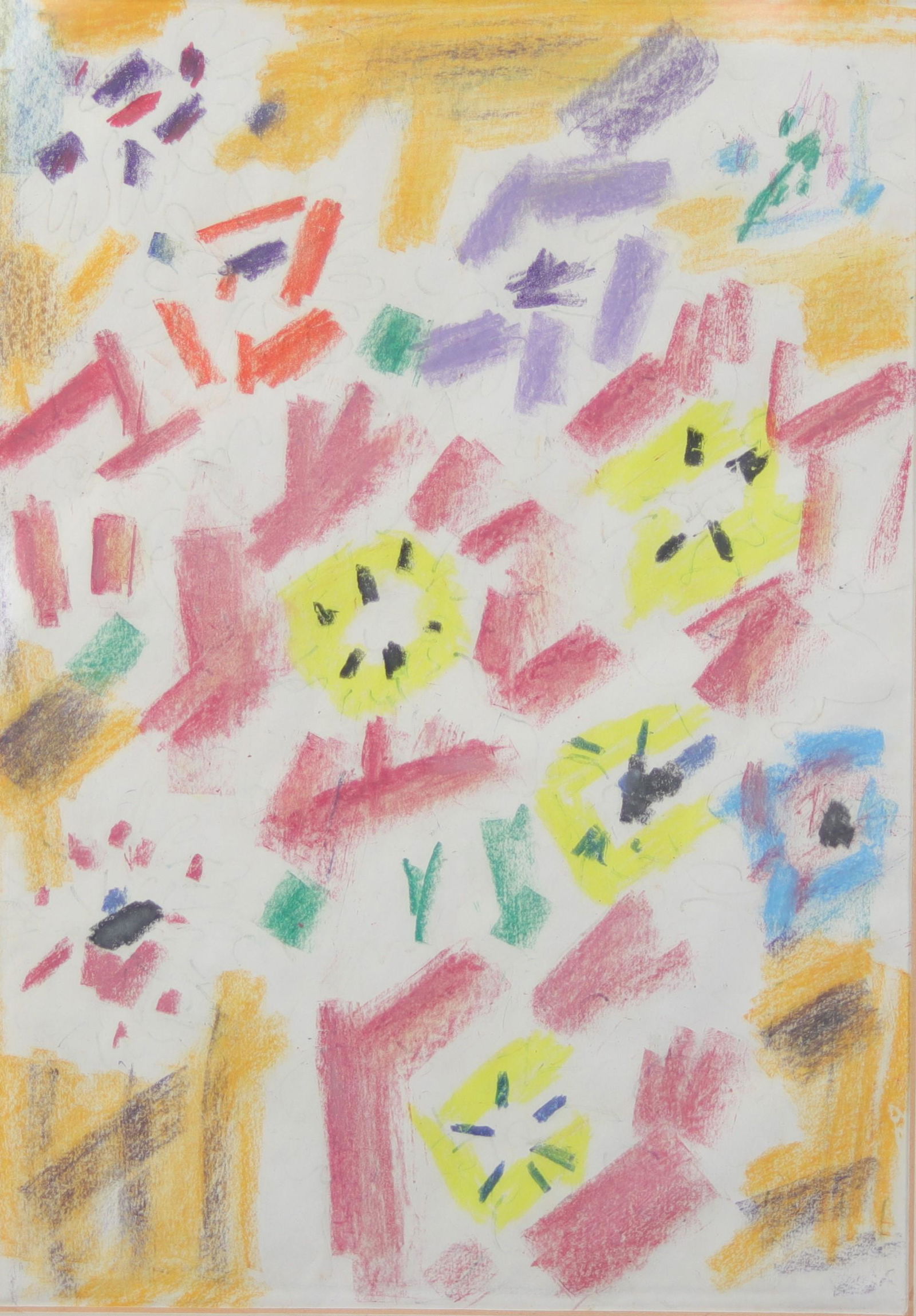 GEN PAUL (1895-1975) crayon "Flowers" (1 of 2)