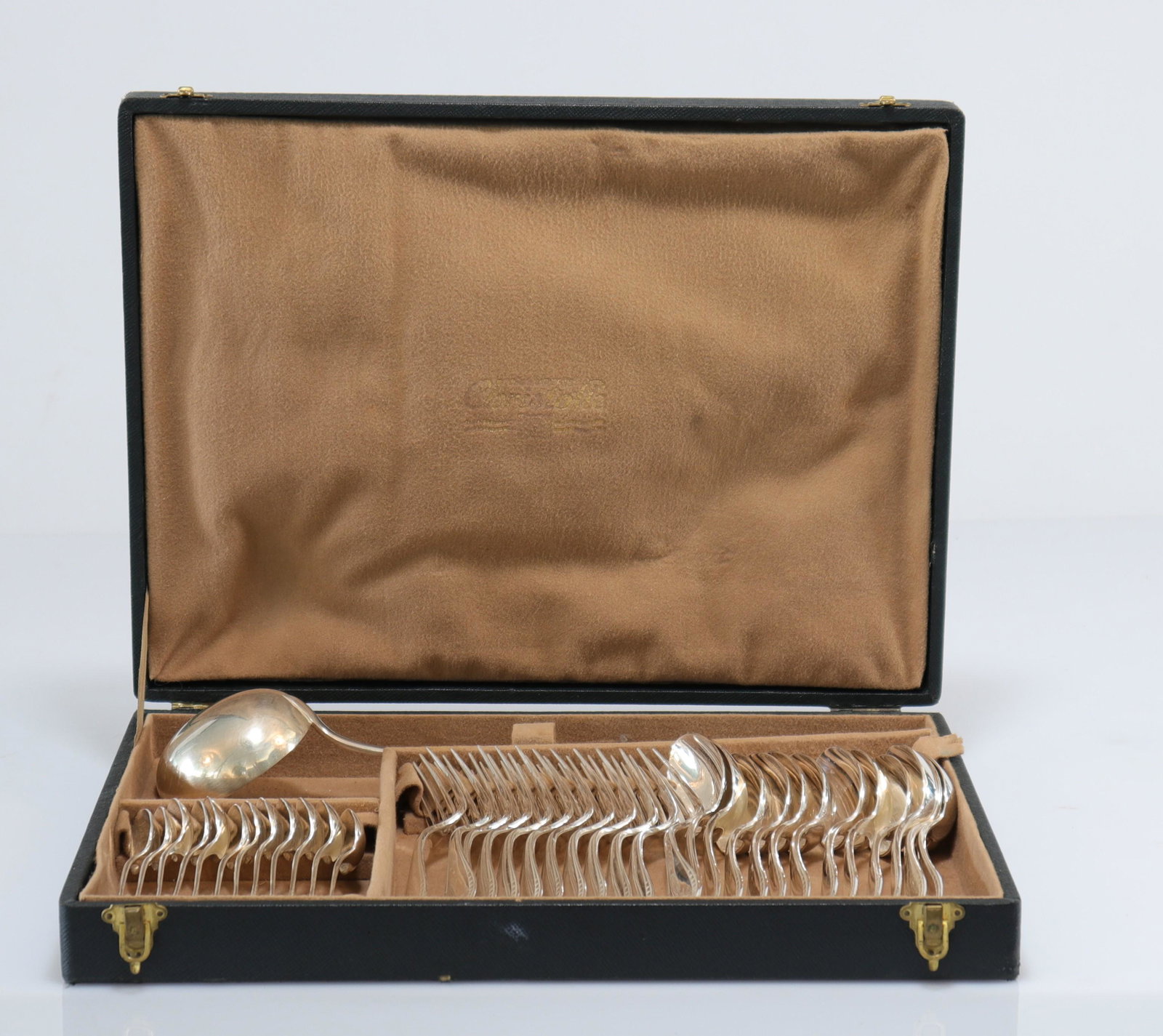 Chistofle Albatros cutlery set. 37 pieces. Silver plated. original box (1 of 3)