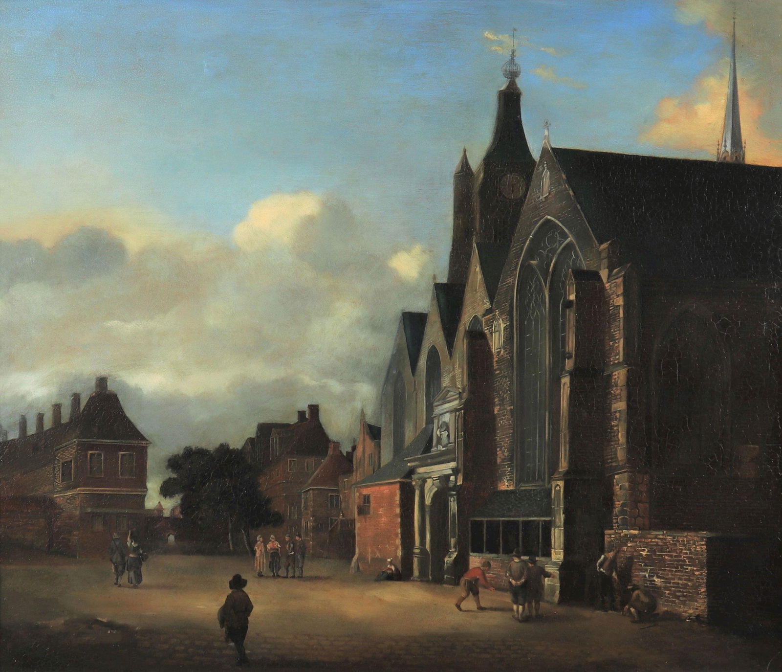 Isaak OUWATER (1748-1793) Dutch School "city view" on copper (1 of 2)