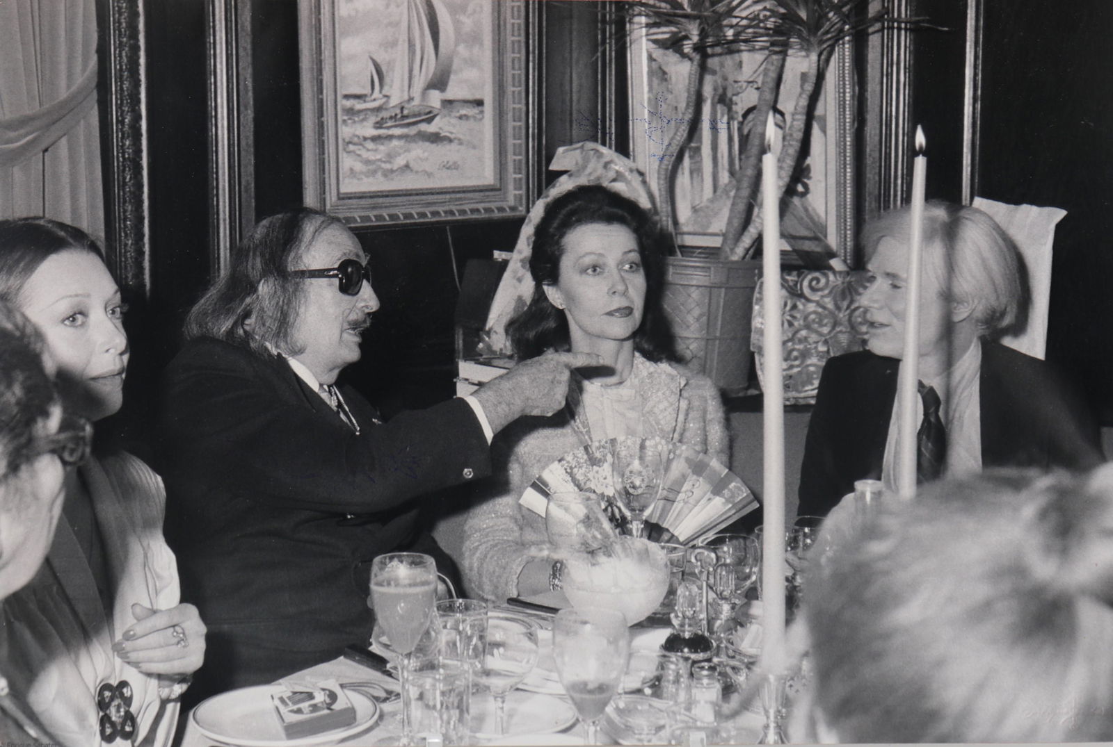 Original silver print by Enrique Sabater, Salvador Dali, Andy Warhol and Ultra Violet. 1978. (1 of 2)