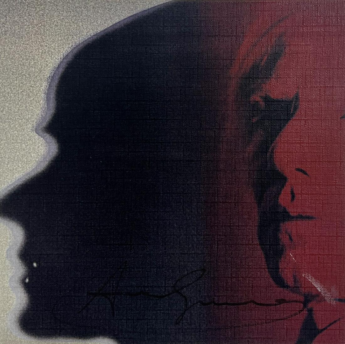 Andy Warhol. "The Shadow" from the Myths series. Color silkscreen on paper.: Andy Warhol. "The Shadow" from the Myths series. Color silkscreen on paper. Signed "Andy Warhol" in black marker at the bottom. Andy Warhol photographed by Rupert James Smith. Published by Ronald Feld