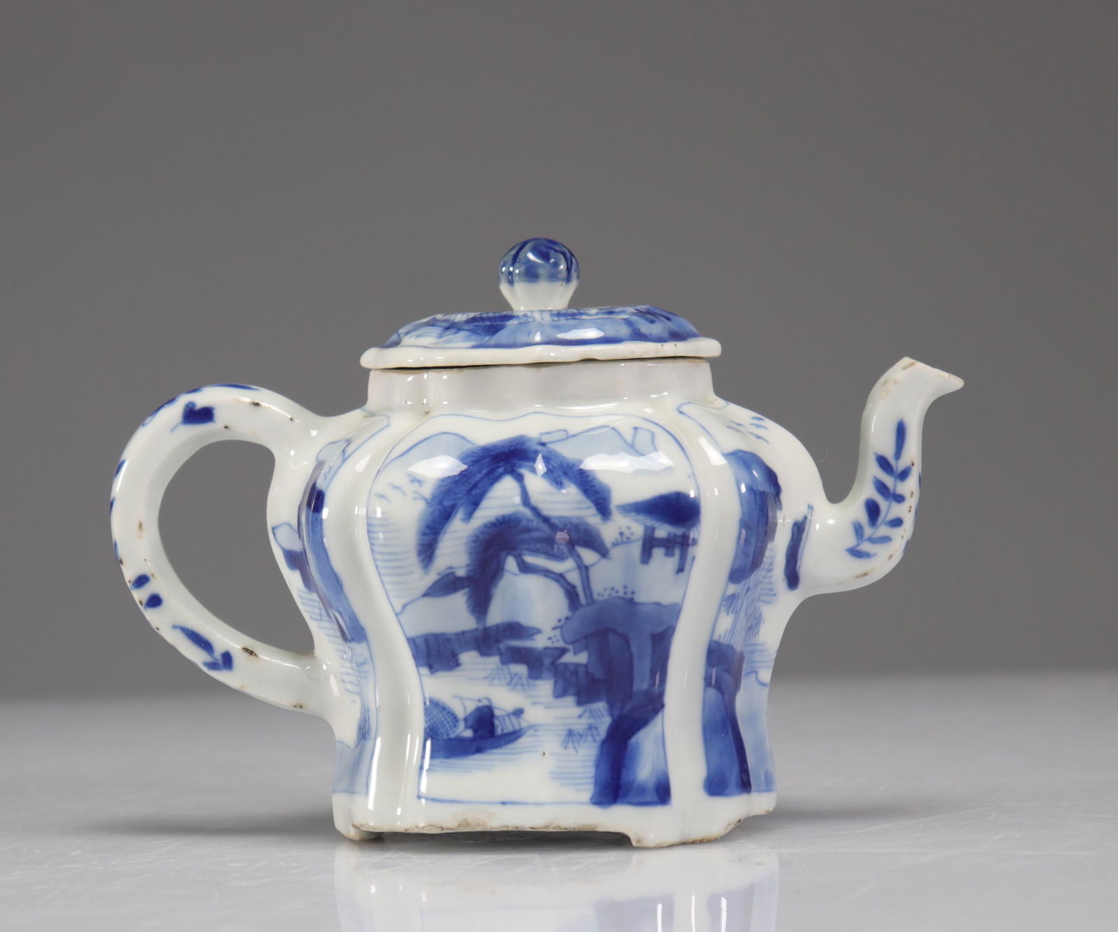 18th century blue white teapot (1 of 6)