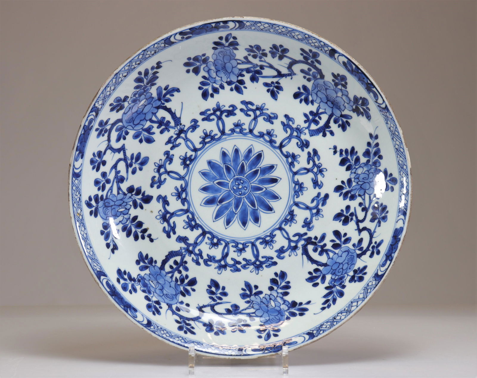 Kangxi Blue White Large Porcelain Dish (1 of 2)