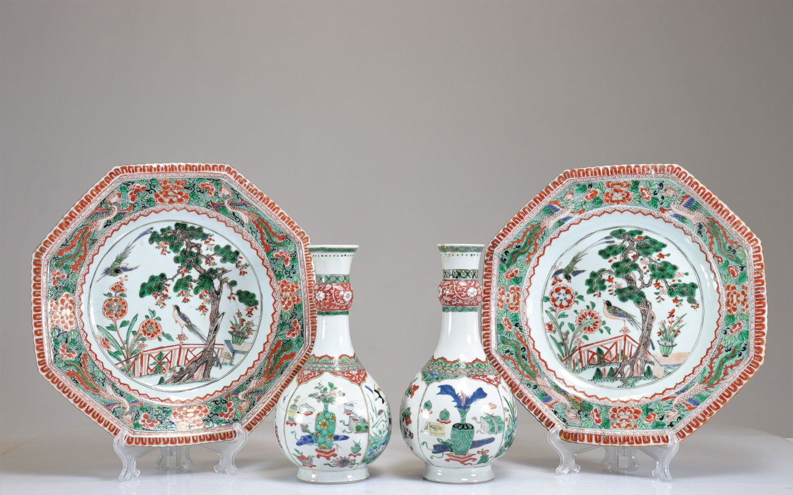 Lot (4) Kangxi period famille verte porcelain (1 of 10)