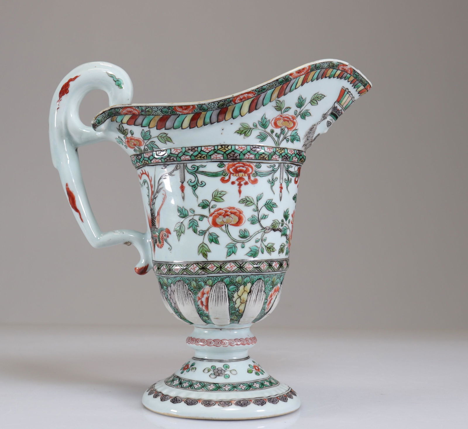 Kangxi period famille verte porcelain jug with plant decoration (1 of 7)