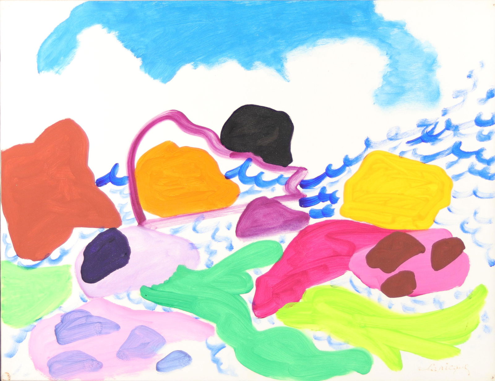 Charles LAPICQUE (1898-1988) Oil on canvas "abstract composition": Charles LAPICQUE (1898-1988) Oil on canvas "abstract composition" - Weight: 3.32 kg - Region: France - Sizes: H500mm L65mm - Condition details: At first sight - good condition - no restoration - no re