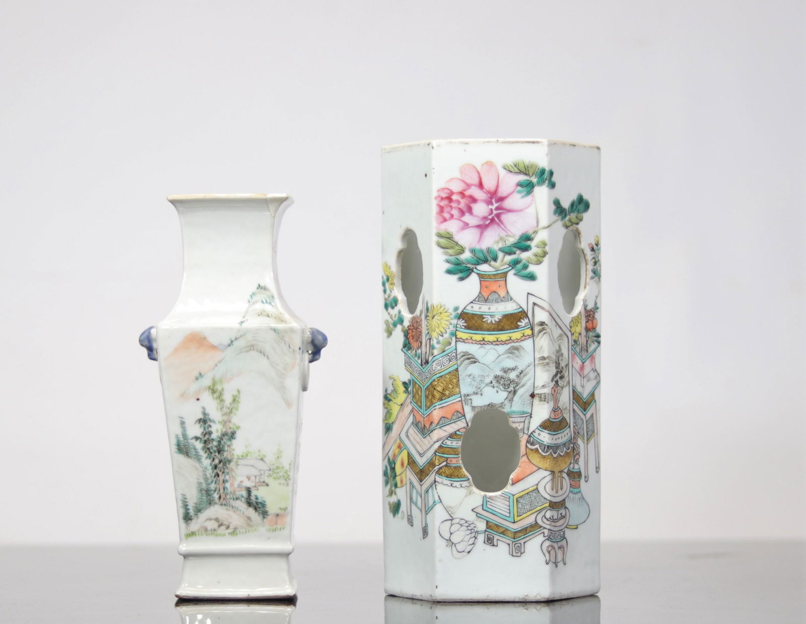 Chinese porcelain vase and hat rack (1 of 5)