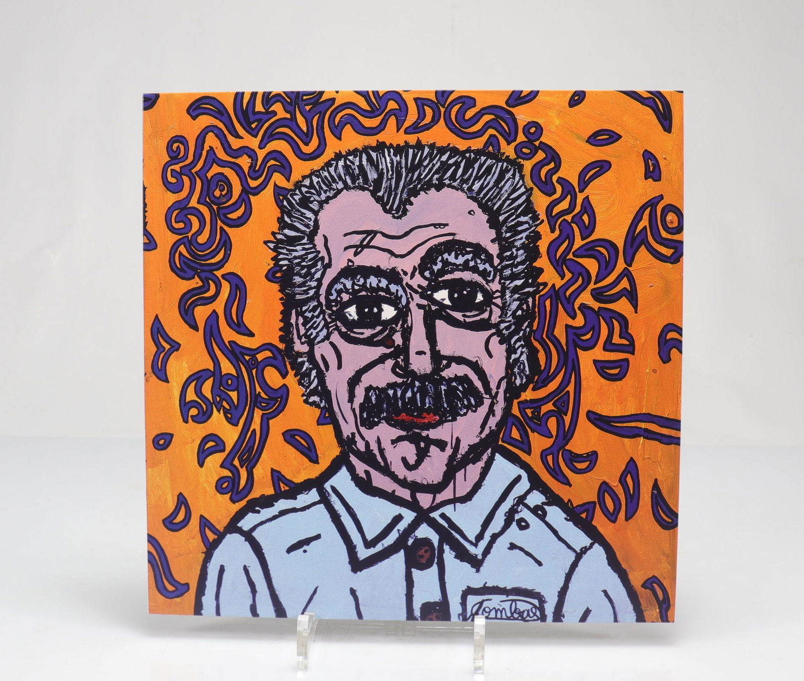 Robert Combas. "Georges Brassens Superstar". 2021. Screen-printed record cover.: Robert Combas. "Georges Brassens Superstar". 2021. Screen-printed record cover. Accompanied by its vinyl record. Signed (in the plate) lower right and on the back. Size: 31.5 x 31.5cm - Weight: 280 g