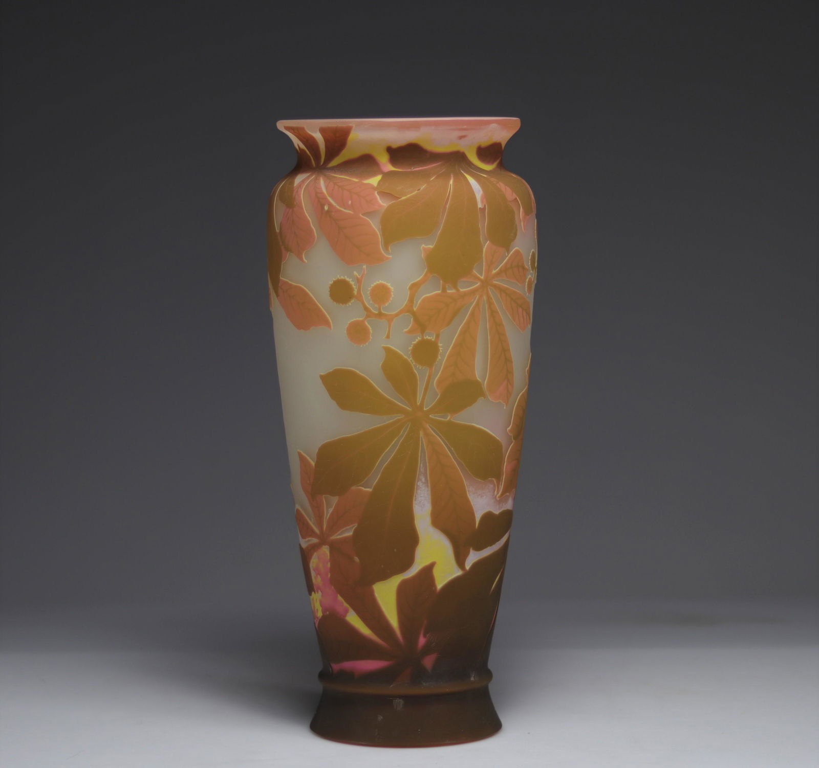 Emile Galle Large vase with chestnut trees (1 of 6)