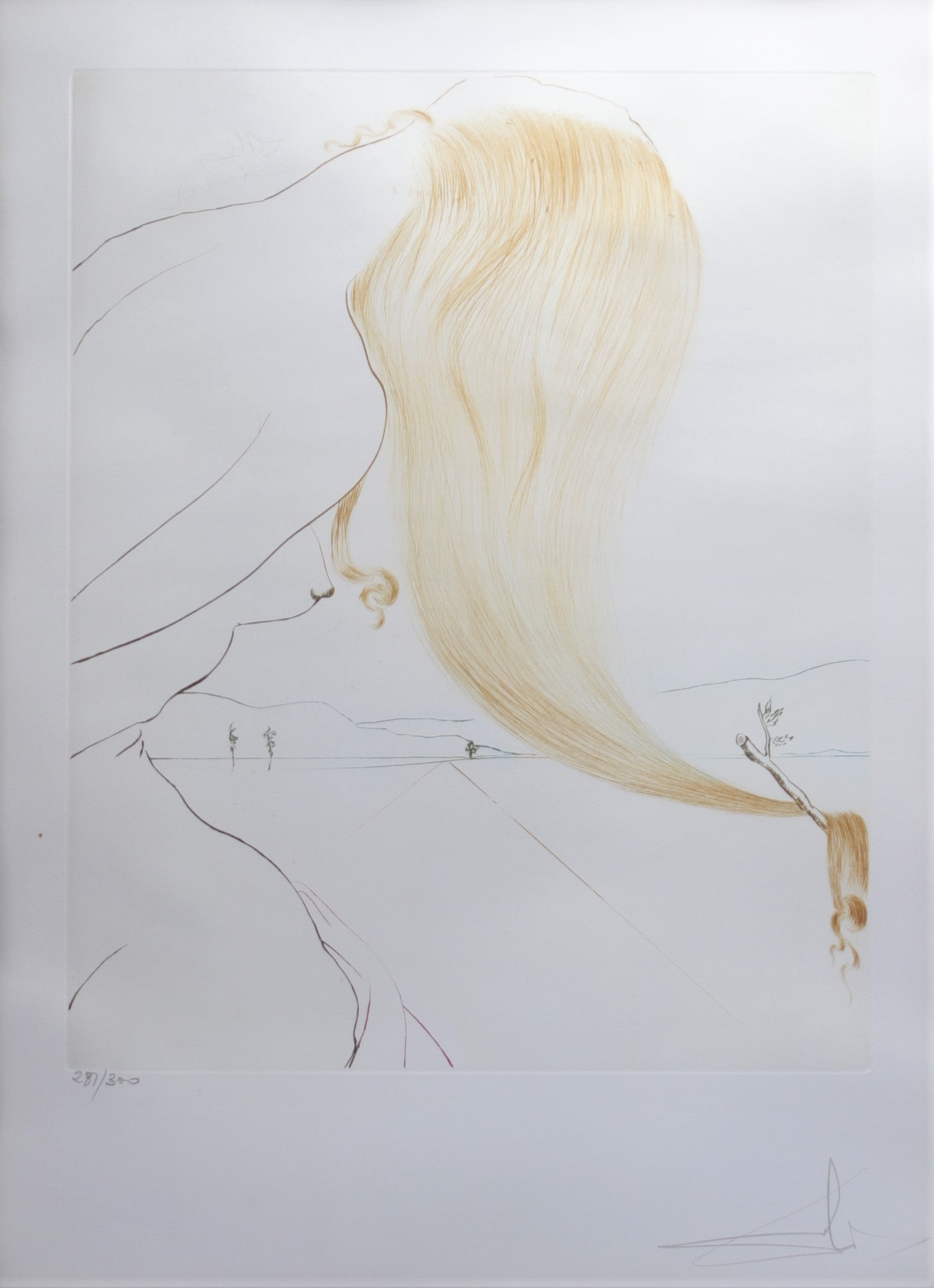 Salvador DALI "The Golden Fleece." Color etching from 1974 and signed (1 of 2)