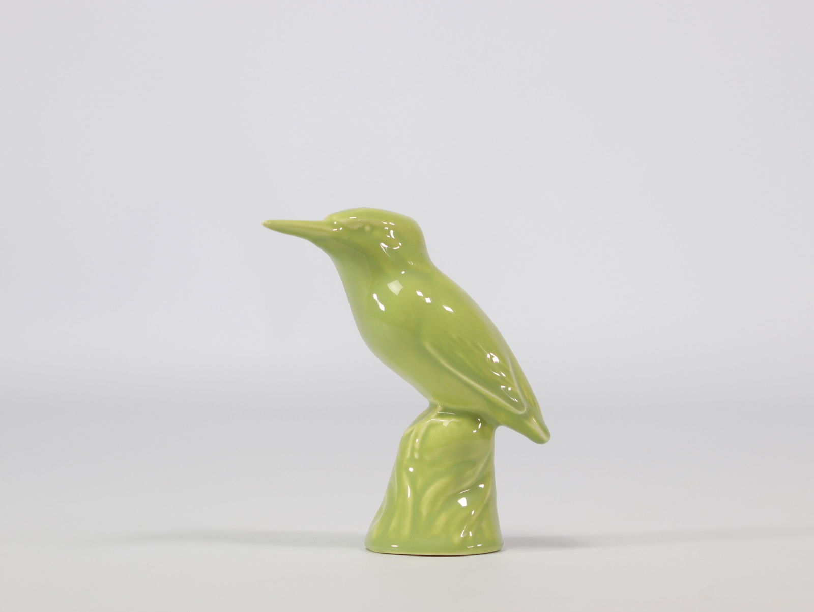 VILLEROY & BOCH Septfontaines, green earthenware kingfisher: VILLEROY & BOCH Septfontaines, green earthenware kingfisher - Weight: 145 g - Shipping unavailable - Region: Luxembourg - Sizes: h 140 mm l 130 mm - At first glance: good condition