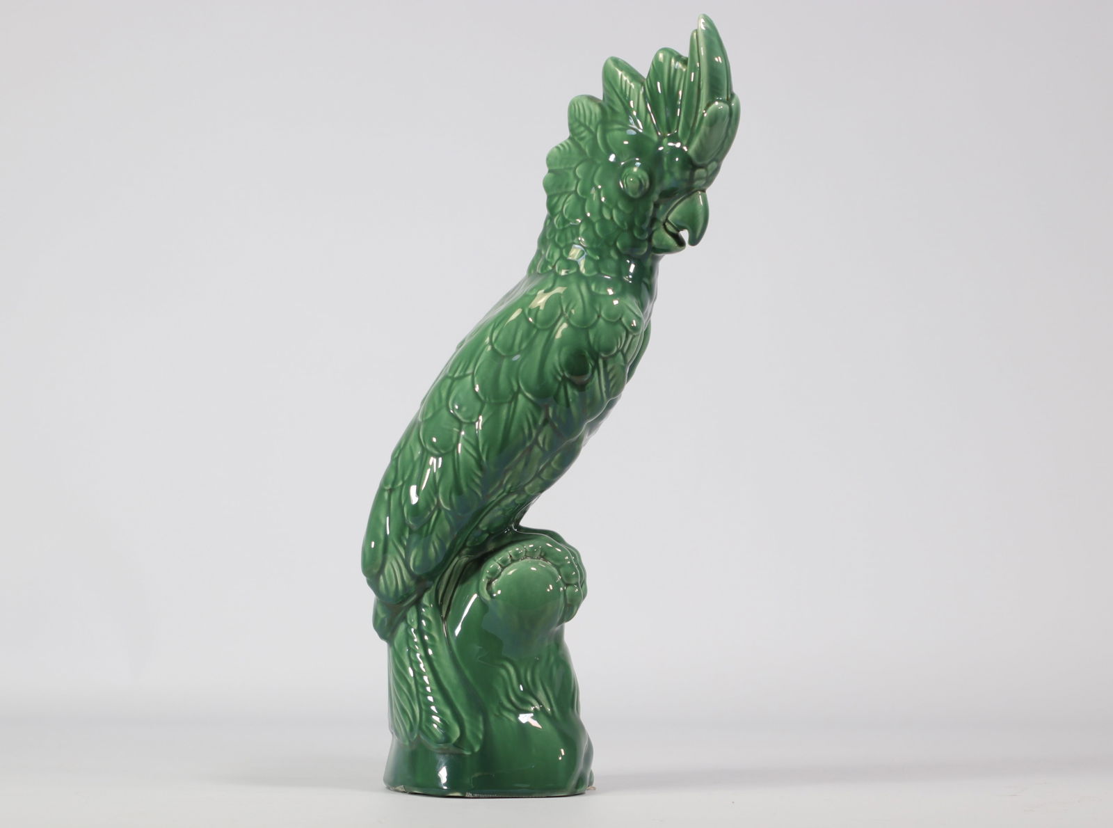 VILLEROY & BOCH Septfontaines, Rare perroquet "cacatoes" vert en faience (1 of 5)