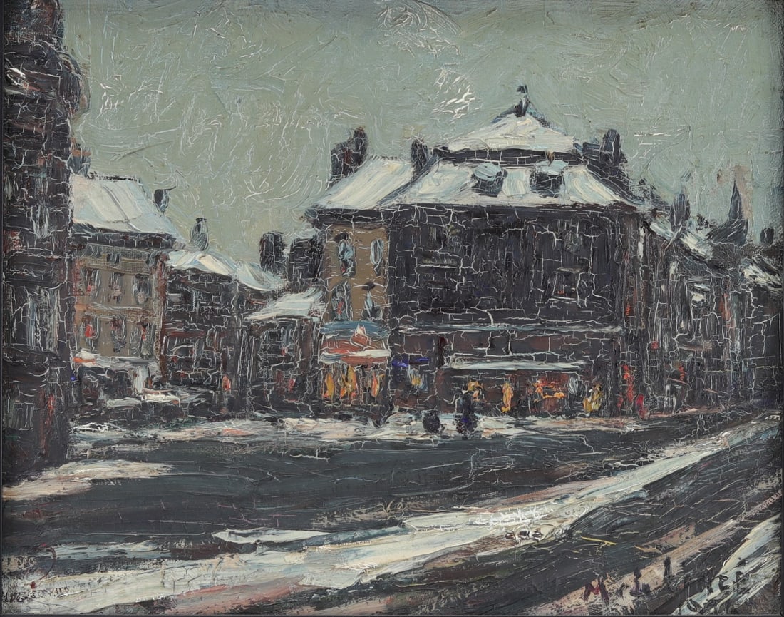 Marcel DE LINCE (1886-1958) "Soir de degel sur la Gaffe" Oil on canvas. (1 of 2)