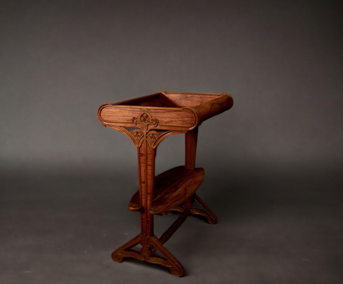 Louis MAJORELLE (1859-1926) attr. a - An Art Nouveau burr walnut veneered table. (1 of 3)