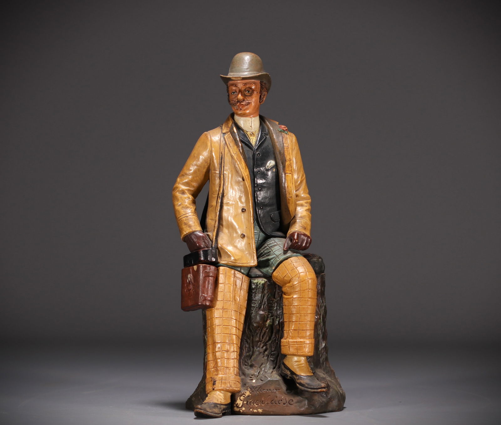 Bernard BLOCH (1836-1909) "" Polychrome terracotta tobacco pot. (1 of 5)