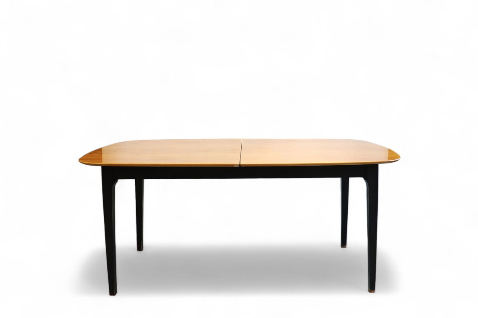 Alfred HENDRICKX (1931-2019) for Belform - Dining table, circa 1956.: Alfred HENDRICKX for Belform - Dining table, black lacquered beech legs, circa 1956. - Weight: 25.00 kg - Shipping unavailable - Region: Belgique - Sizes: H 710MM X L 1050MM - At first glance: normal