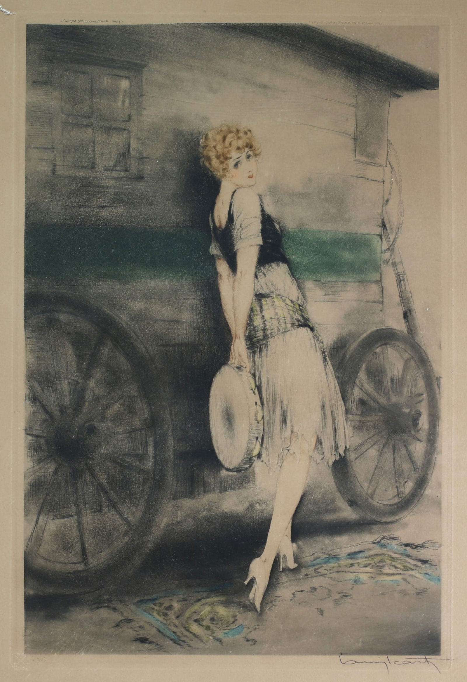 Louis ICART (1888-1950) Mignon. 1928. Aquatint and drypoint engraving, published by Les Graveurs (1 of 2)