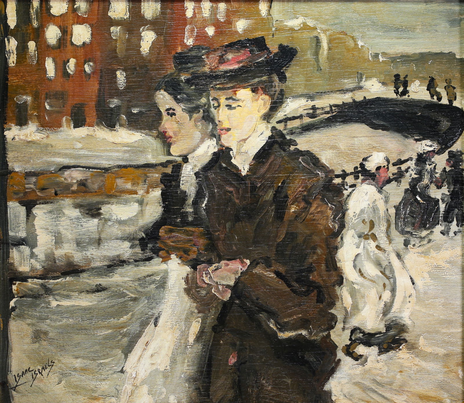 Isaac ISRAELS (1865 - 1934) ‘Young women’ Oil on panel, signed and autographed and countersigned: Isaac ISRAELS (1865 - 1934) ‘Young women’ Oil on panel, signed and autographed and countersigned on the back. - Weight: 5.14 kg - Shipping unavailable - Region: Holland - Sizes: H 710MM X L 795MM