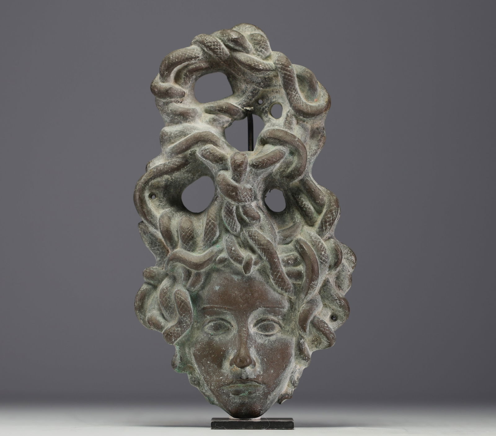 Andre ARBUS (1903-1969) & Vadim ANDROUSOV (1895-1975) Gorgon head in patinated bronze by Androusov, (1 of 3)
