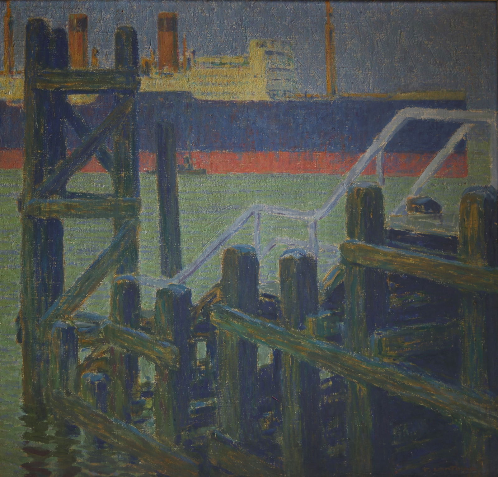 Fernand LANTOINE (1876 - 1955) ‘Scene de port’ Oil on canvas, French school, signed lower right: Fernand LANTOINE (1876 - 1955) ‘Scene de port’ Oil on canvas, French school, signed lower right F. Lantoine. - Weight: 3.27 kg - Shipping unavailable - Region: France - Sizes: H 905MM X L 945MM AV