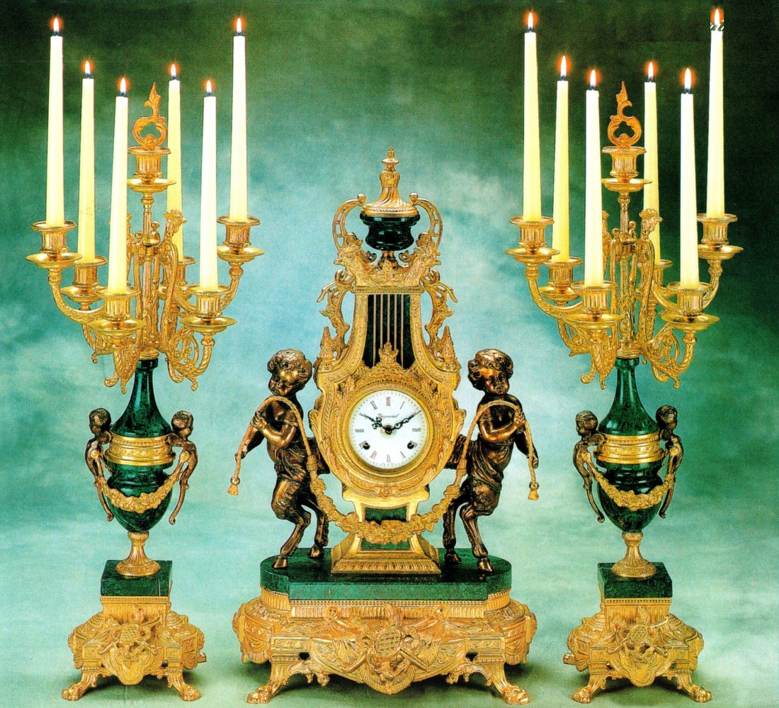 Marble 27.3" Candelabra and 24.4" Clock - Bespoke (1 of 3)