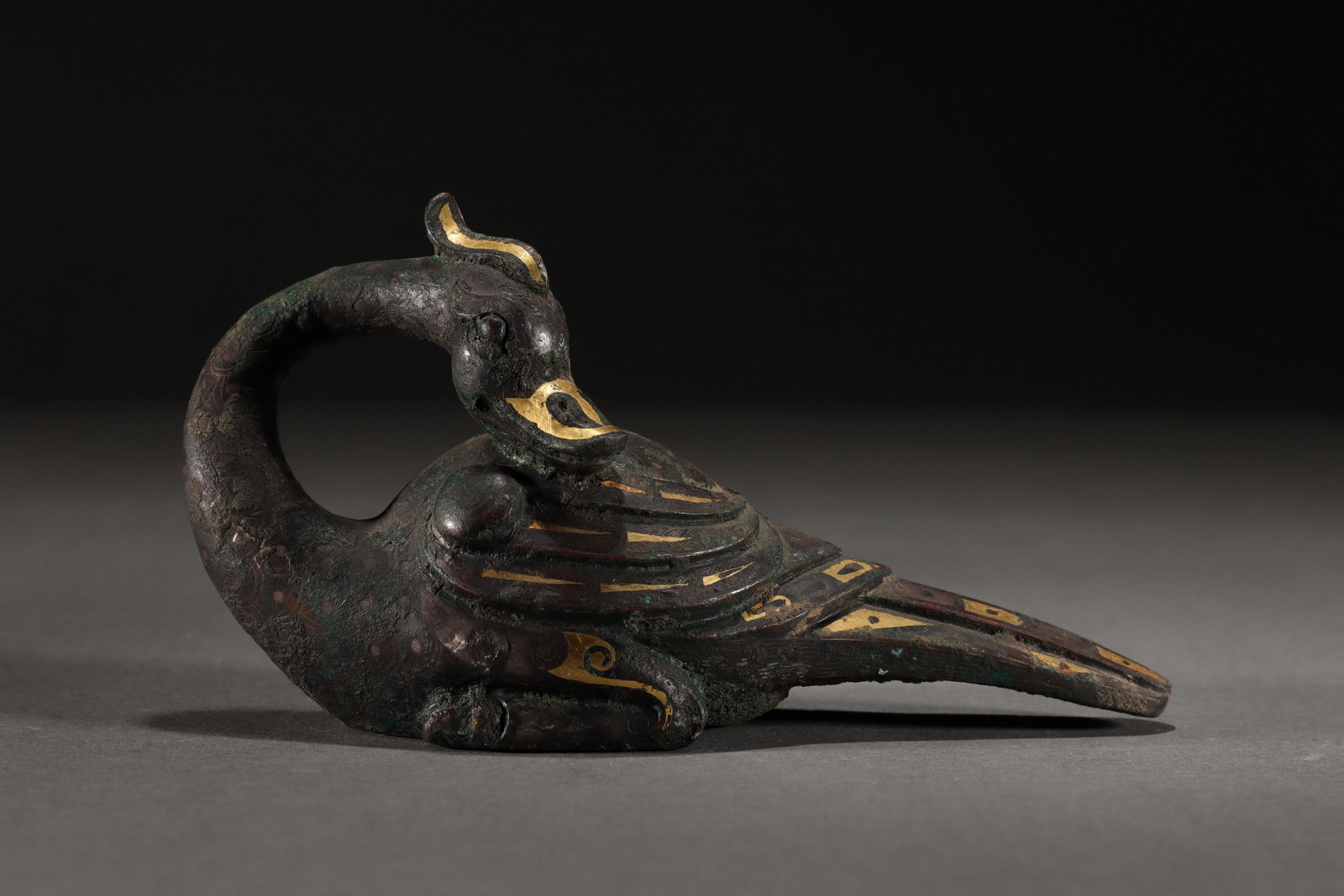 HAN DYNASTY SILVER BEAST INLAID WITH GOLD (1 of 7)