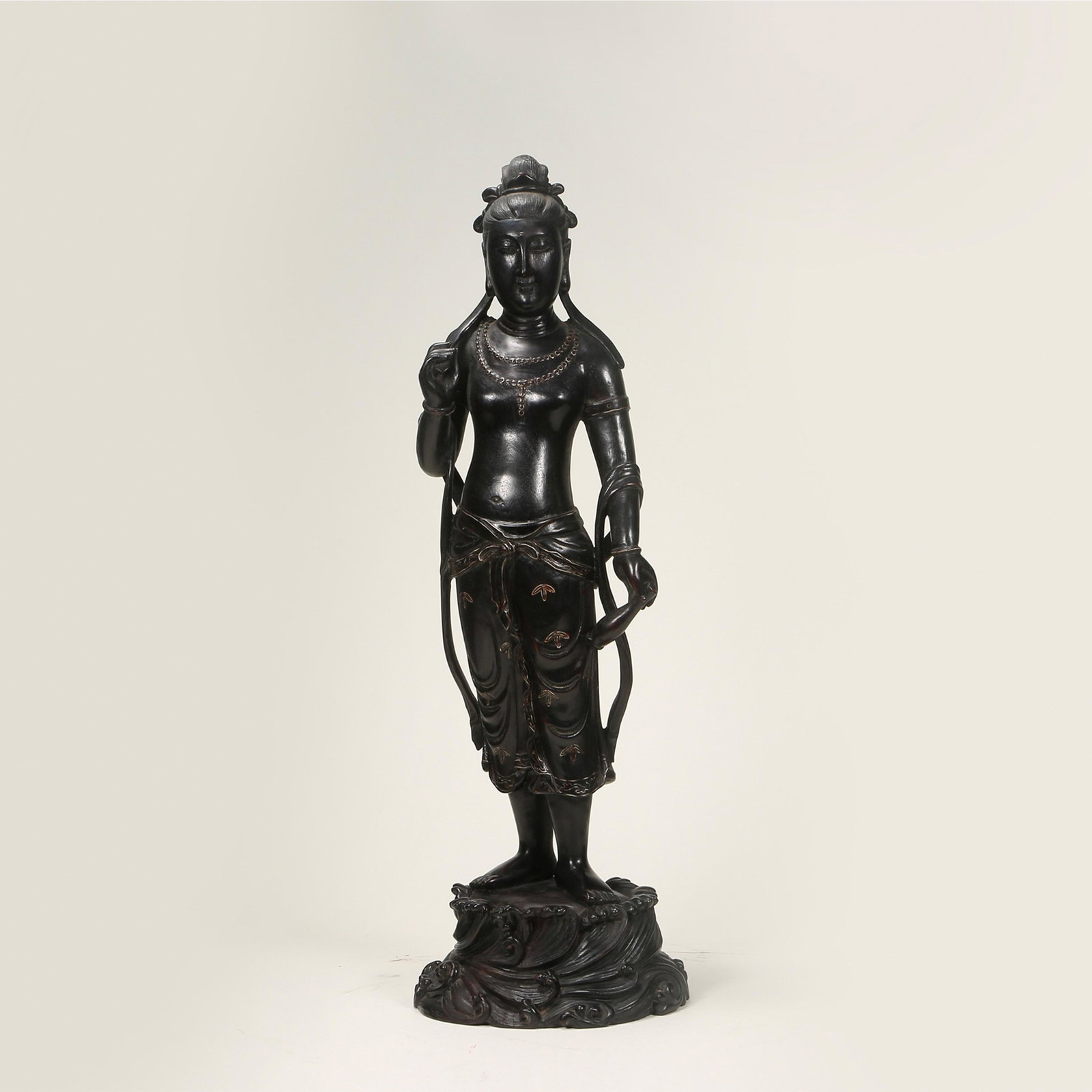 QING DYNASTY WOODEN GUANYIN STATUE (1 of 11)