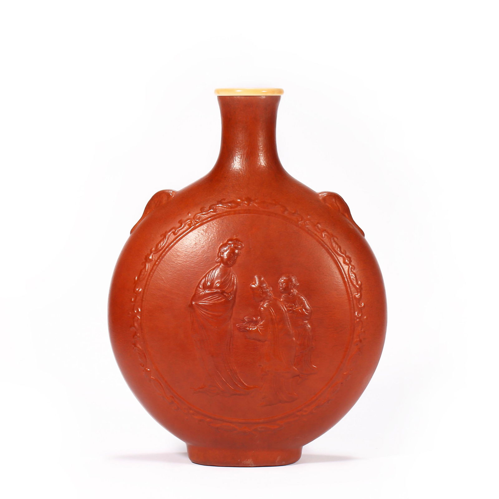 QING DYNASTY SPORE CHARACTER HOLDING MOON BOTTLE (1 of 11)