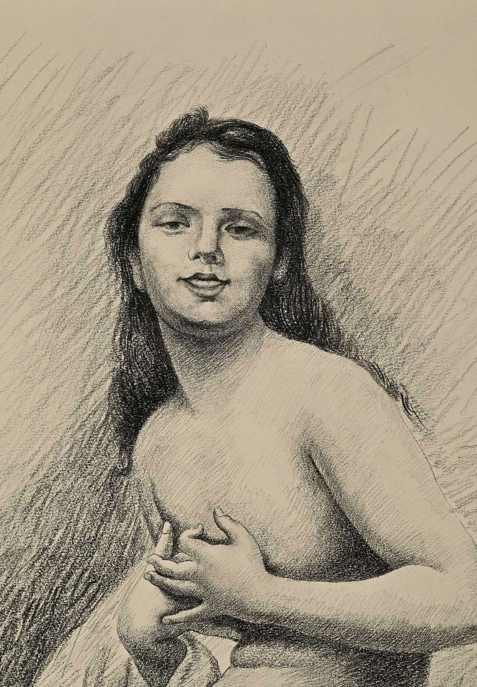 CHINESE CHARCOAL DRAWING BY XU BEIHONG (1 of 8)