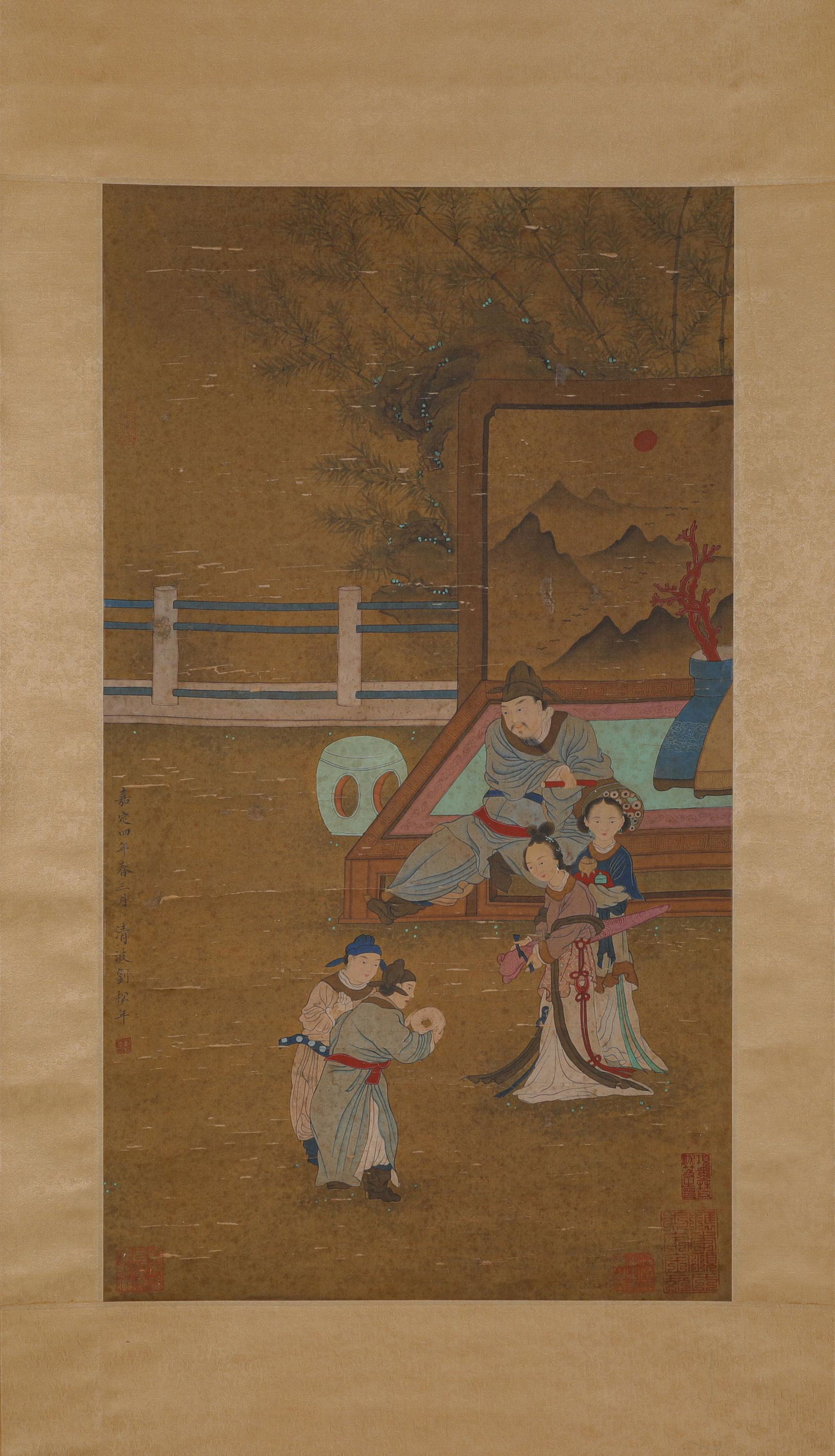 CHINESE INK PAINTING, FIGURE SCROLL OF LIU SONGNIAN (1 of 6)