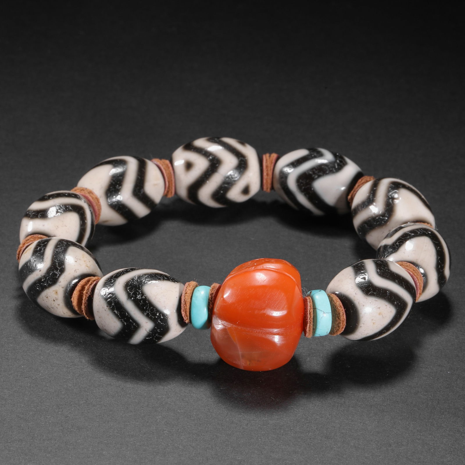 Chinese Tang Dynasty Pure Dzi Bead Bracelet (1 of 8)