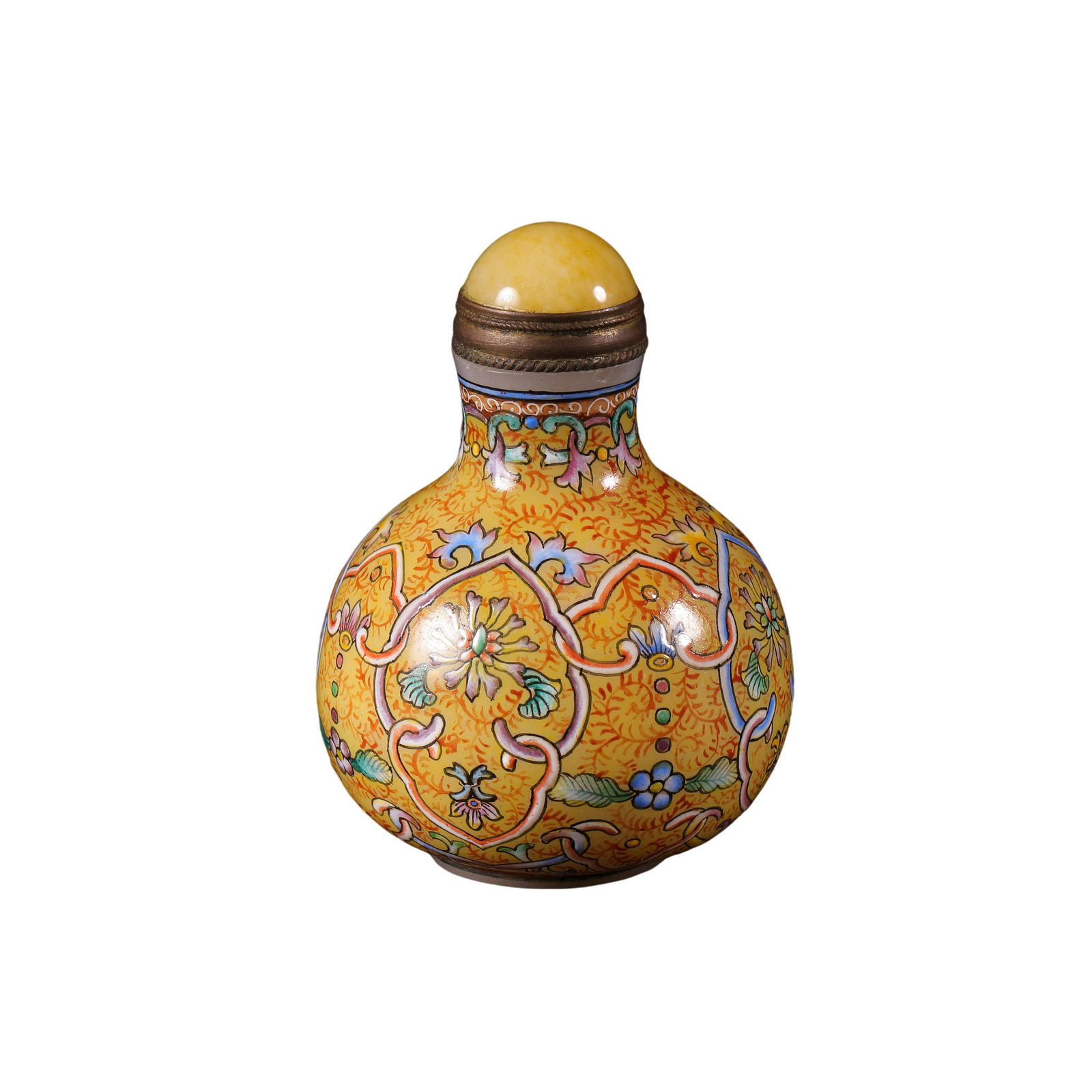 Chinese Qing Dynasty cloisonné enamel snuff bottle "Gu Yuexuan" model (1 of 6)