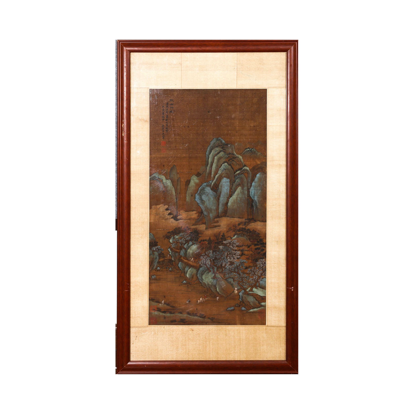 Qing Dynasty ink landscape painting vertical scroll - Wang Hui: L. 66 cm. W. 32 cm.