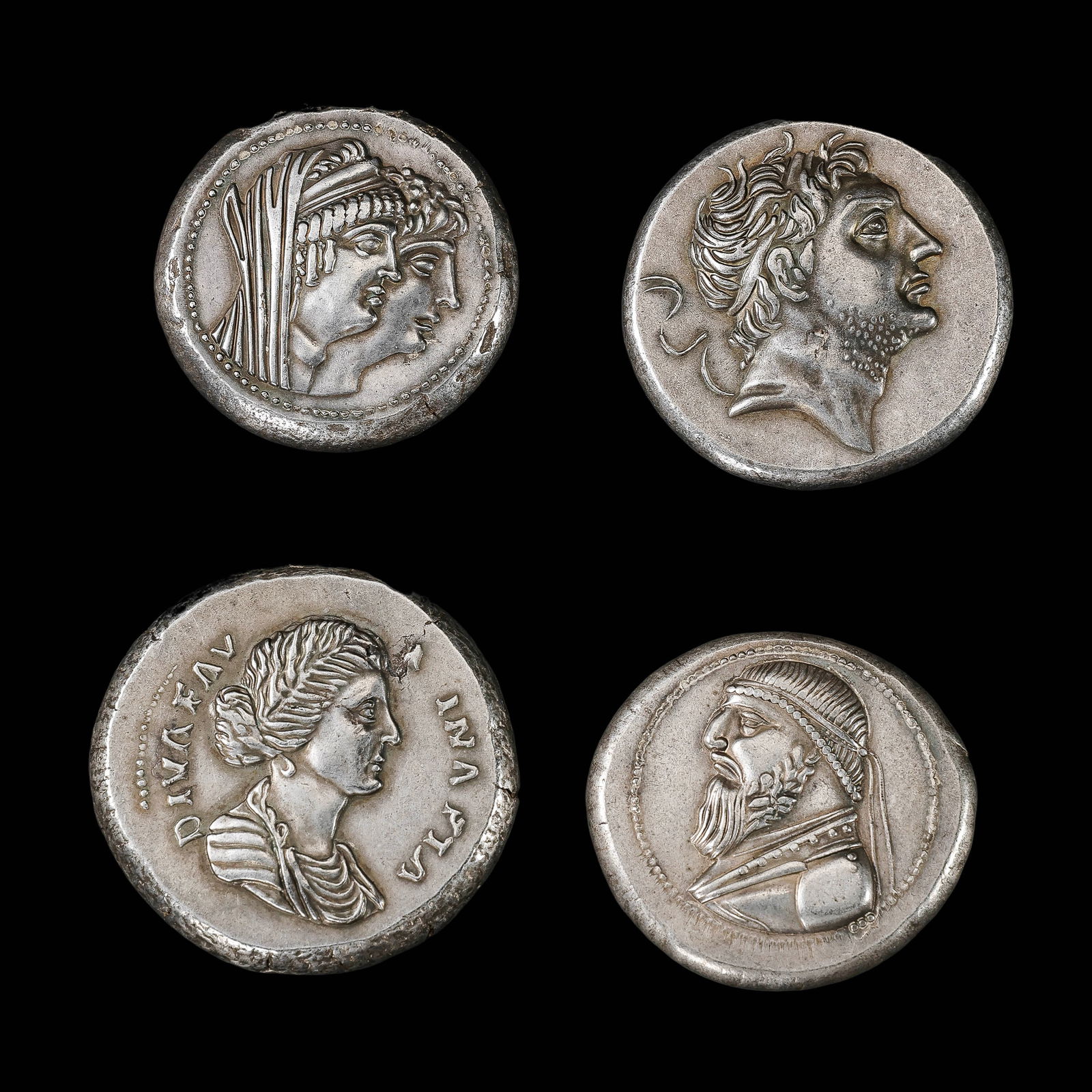 4 ancient pure silver coins (1 of 6)