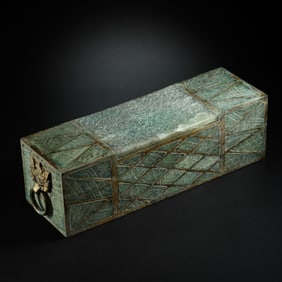 Chinese Han Dynasty Gilded Jade Pillow