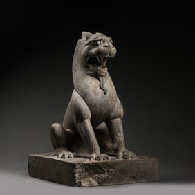 Chinese Tang Dynasty Bluestone Seated Lion